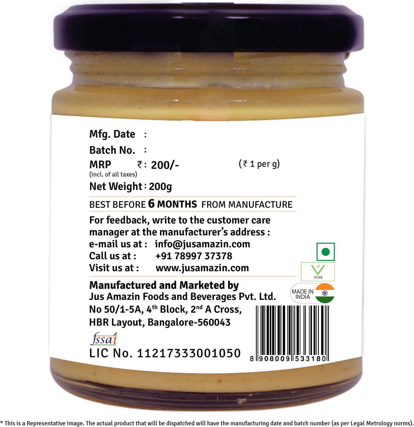 
                  
                    Classic Creamy Peanut Butter With Jaggery (200 g Glass Jar)
                  
                