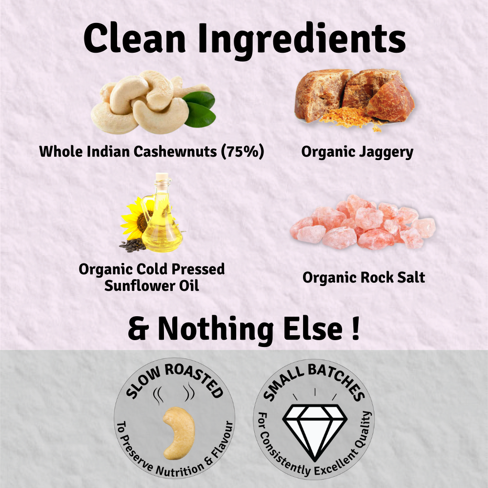 
                  
                    Cashewnut Butter (125 g Glass Jar) | Cashewnut, Organic Jaggery & Organic Rock Salt
                  
                