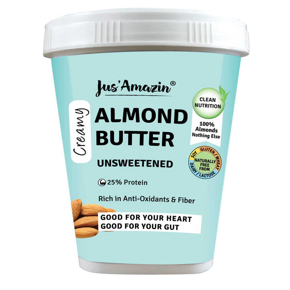 Almond Butter - Unsweetened | 25% Protein | 100% Almonds | Zero Additives | 100% Natural - 1 Kg Tub