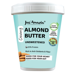 Almond Butter - Unsweetened | 25% Protein | 100% Almonds | Zero Additives | 100% Natural - 1 Kg Tub