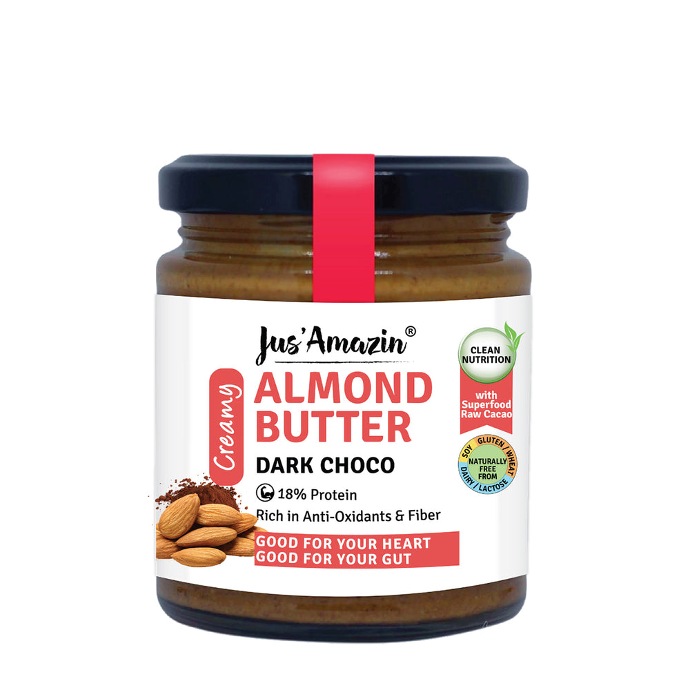 
                
                    Load image into Gallery viewer, Almond Butter Dark Choco with Anti-oxidant Rich Organic Raw Cacao &amp;amp; Jaggery - 200 g
                
            
