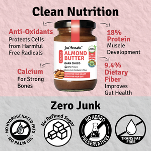 Almond Butter Dark Choco with Anti-oxidant Rich Organic Raw Cacao & Jaggery - 125 g