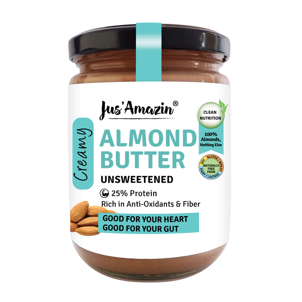 Almond Butter - Unsweetened | 25% Protein | 100% Almonds | Zero Additives | 100% Natural - 500 g