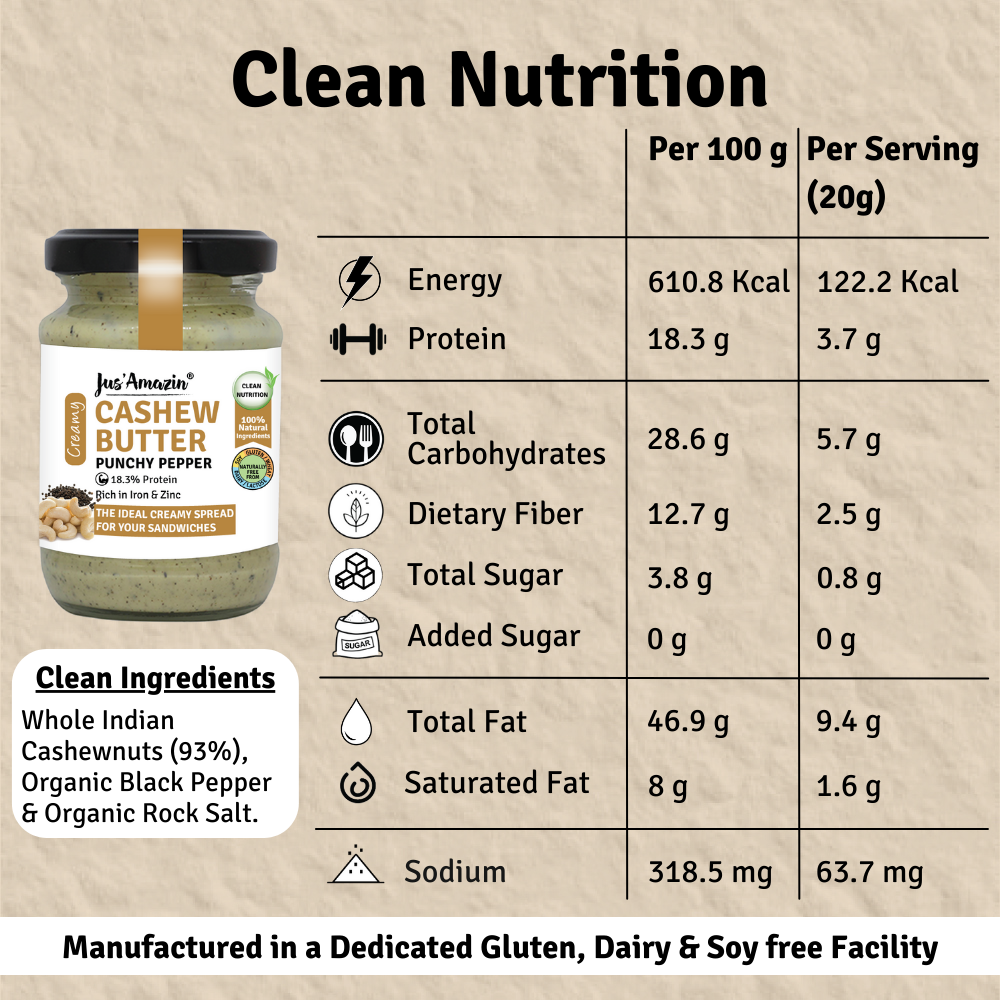 Cashewnut Butter - Punchy Pepper | Organic Pepper - 125 g
