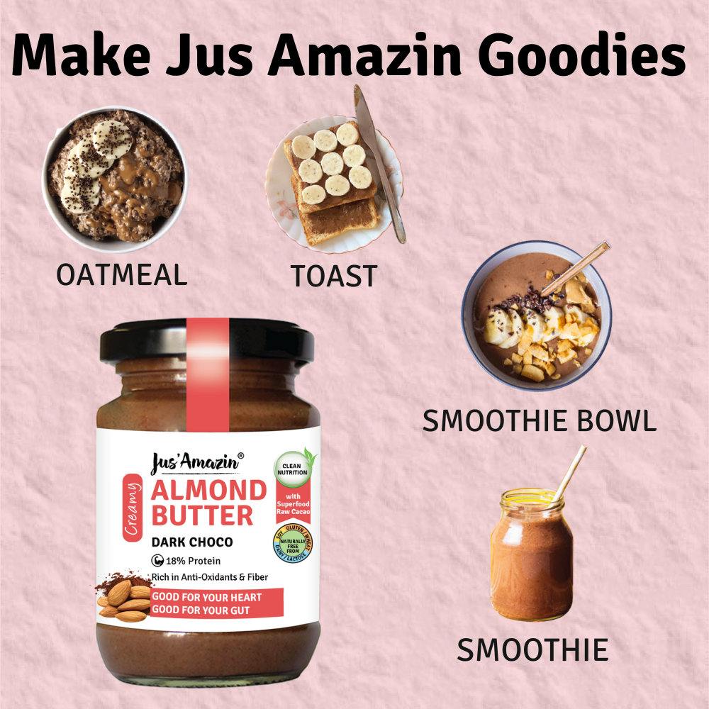 Almond Butter Dark Choco with Anti-oxidant Rich Organic Raw Cacao & Jaggery - 125 g