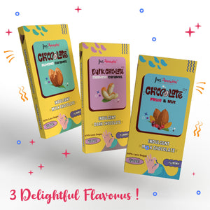 Jus Amazin’s Funky Gift box of Delicious Chocolates for Gifting | Mylk Chocolates - (Fruit &  Nut | Almond Caramel) | Dark Chocolate - Cashew Caramel