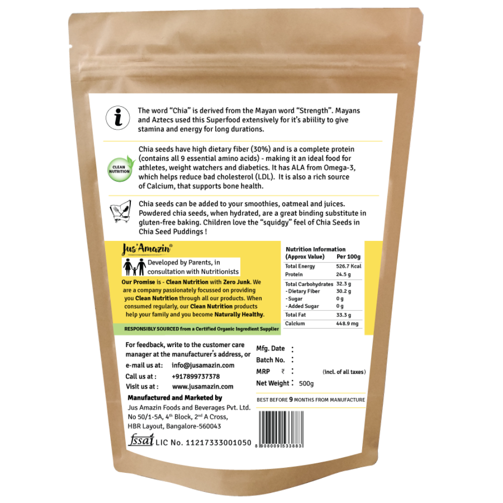 
                  
                    100% Organic Chia Seeds - 500 g
                  
                