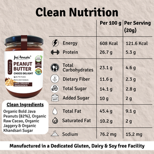 Organic Peanut Butter Choco Delight With Anti-Oxidant Rich Organic Cacao - 500 g