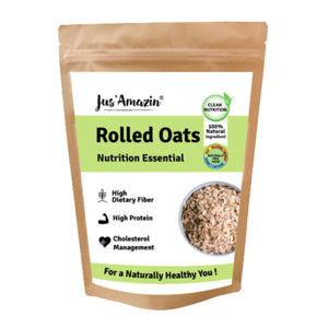 Rolled Oats | High Protein | With Beta Glucan Fiber | Cholesterol Management | Naturally Gluten Free | Clean Nutrition | 100% Natural - 1 Kg