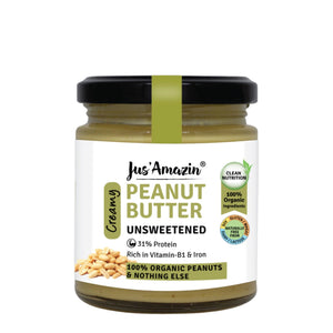 
                
                    Load image into Gallery viewer, Organic Peanut Butter Unsweetened | 100% Organic Ingredients | 31% Protein - 200 g
                
            