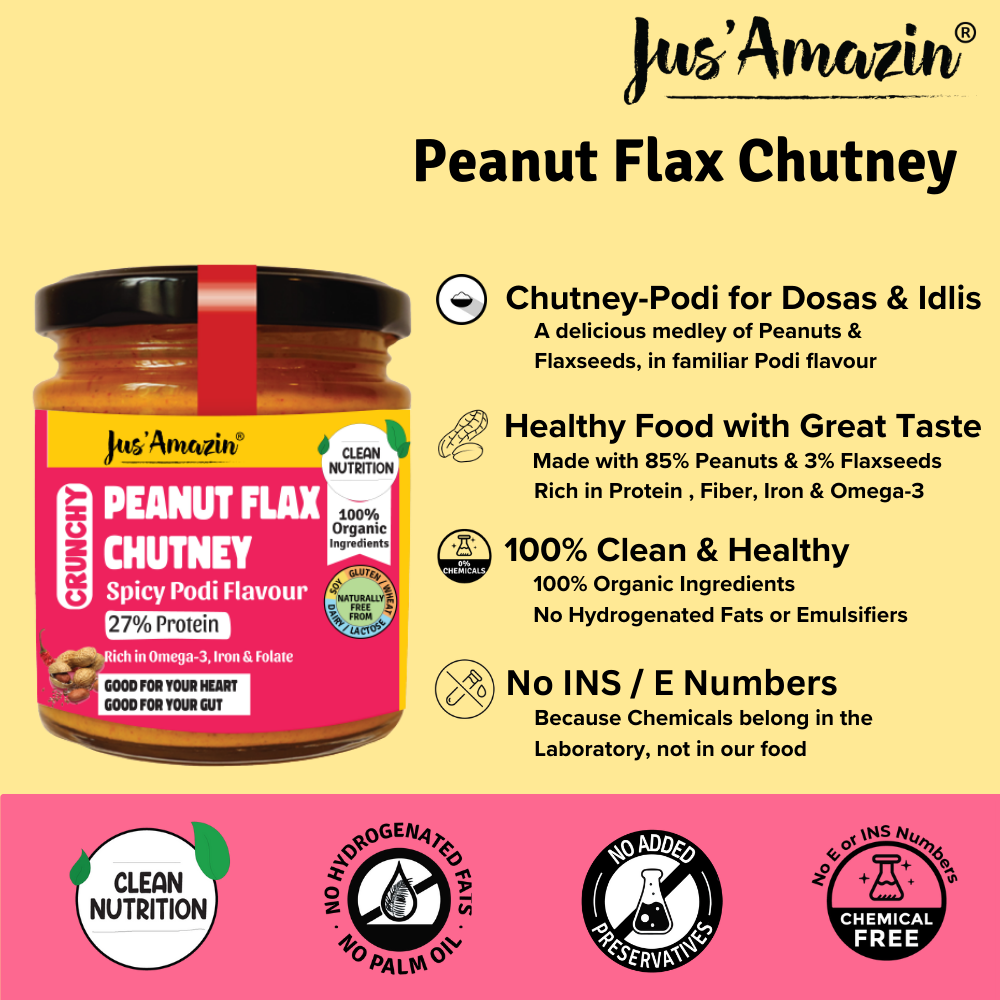 
                  
                    Peanut Flax Chutney | Fusion Of Peanut & Flax, Spicy Podi - 200 g
                  
                