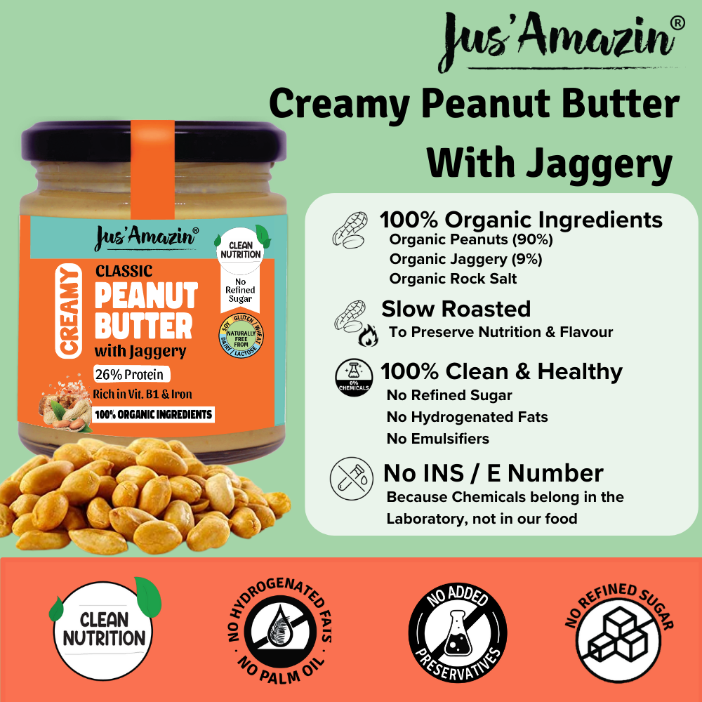 
                  
                    Classic Creamy Peanut Butter With Jaggery - 200 g
                  
                