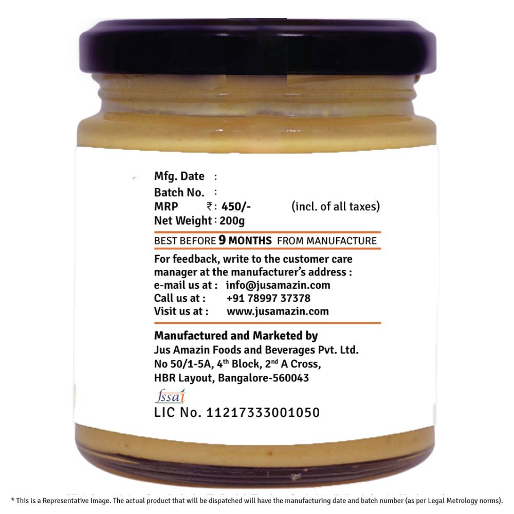 
                  
                    Crunchy Almond Butter - Unsweetened (200 g Glass Jar) | 25.5% Protein | 100% Almonds | 100% Natural
                  
                