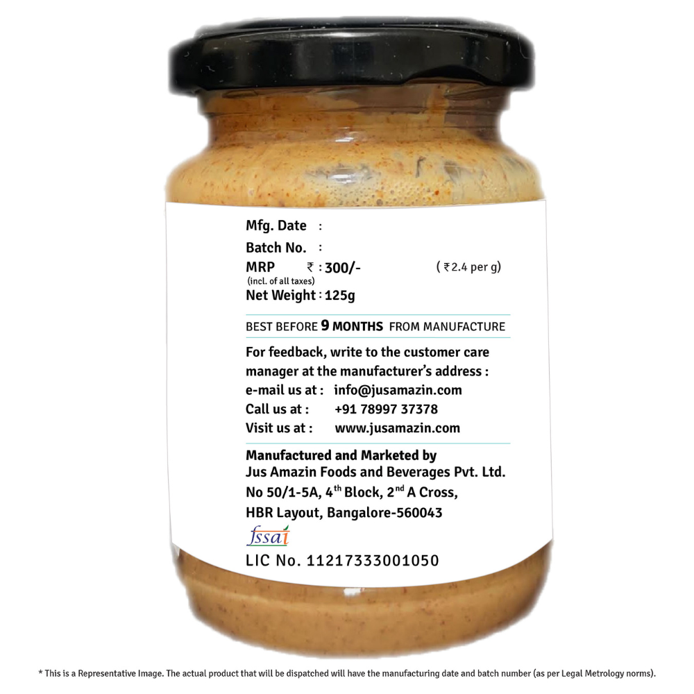 
                  
                    Almond Butter - Unsweetened (125g ) | 25% Protein | 100% Almonds | Zero Additives | 100% Natural
                  
                