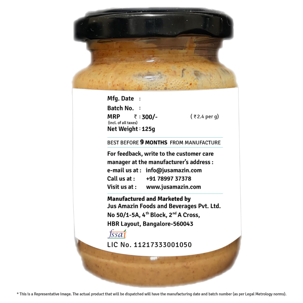 
                  
                    Almond Butter - Unsweetened | 25% Protein | 100% Almonds | Zero Additives | 100% Natural - 125 g
                  
                