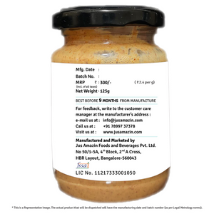 Almond Butter - Unsweetened | 25% Protein | 100% Almonds | Zero Additives | 100% Natural - 125 g