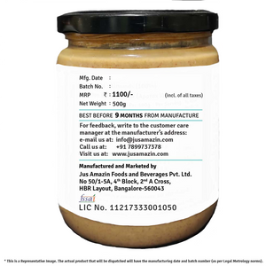 Almond Butter - Unsweetened | 25% Protein | 100% Almonds | Zero Additives | 100% Natural - 500 g