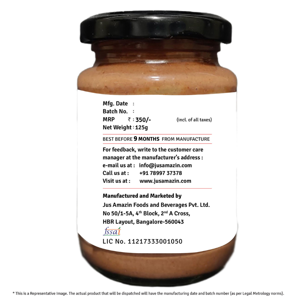 Almond Butter Dark Choco with Anti-oxidant Rich Organic Raw Cacao & Jaggery - 125 g