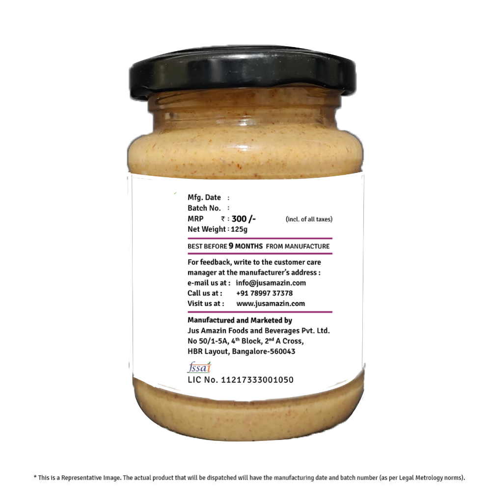 
                  
                    Almond Butter with Crunchy Whole Flax Seeds (Rich in Omega-3) - 125 g
                  
                