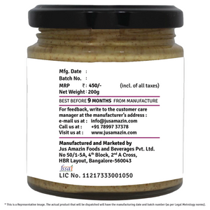 Almond Butter with Crunchy Whole Flax Seeds (Rich in Omega-3) - 200 g