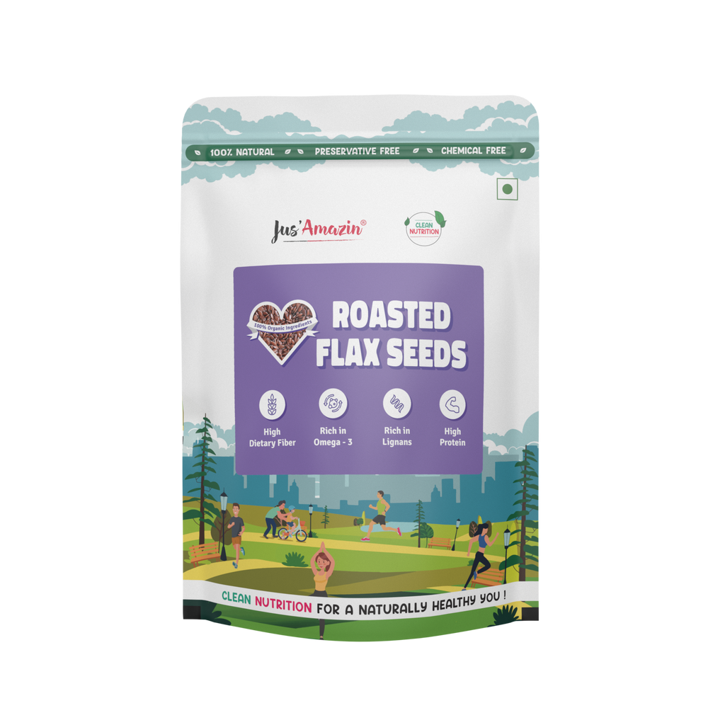 Roasted Organic Flax Seeds - 500 g