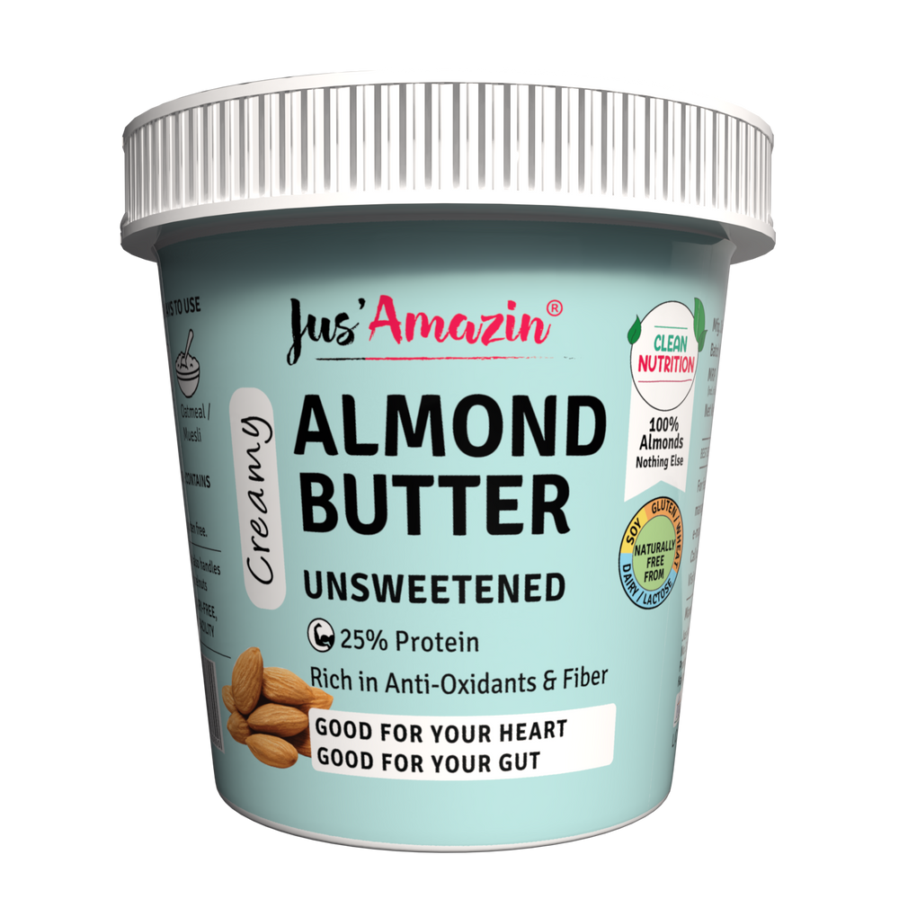 Almond Butter - Unsweetened | 25% Protein | 100% Almonds | Zero Additives | 100% Natural - 1 Kg Tub