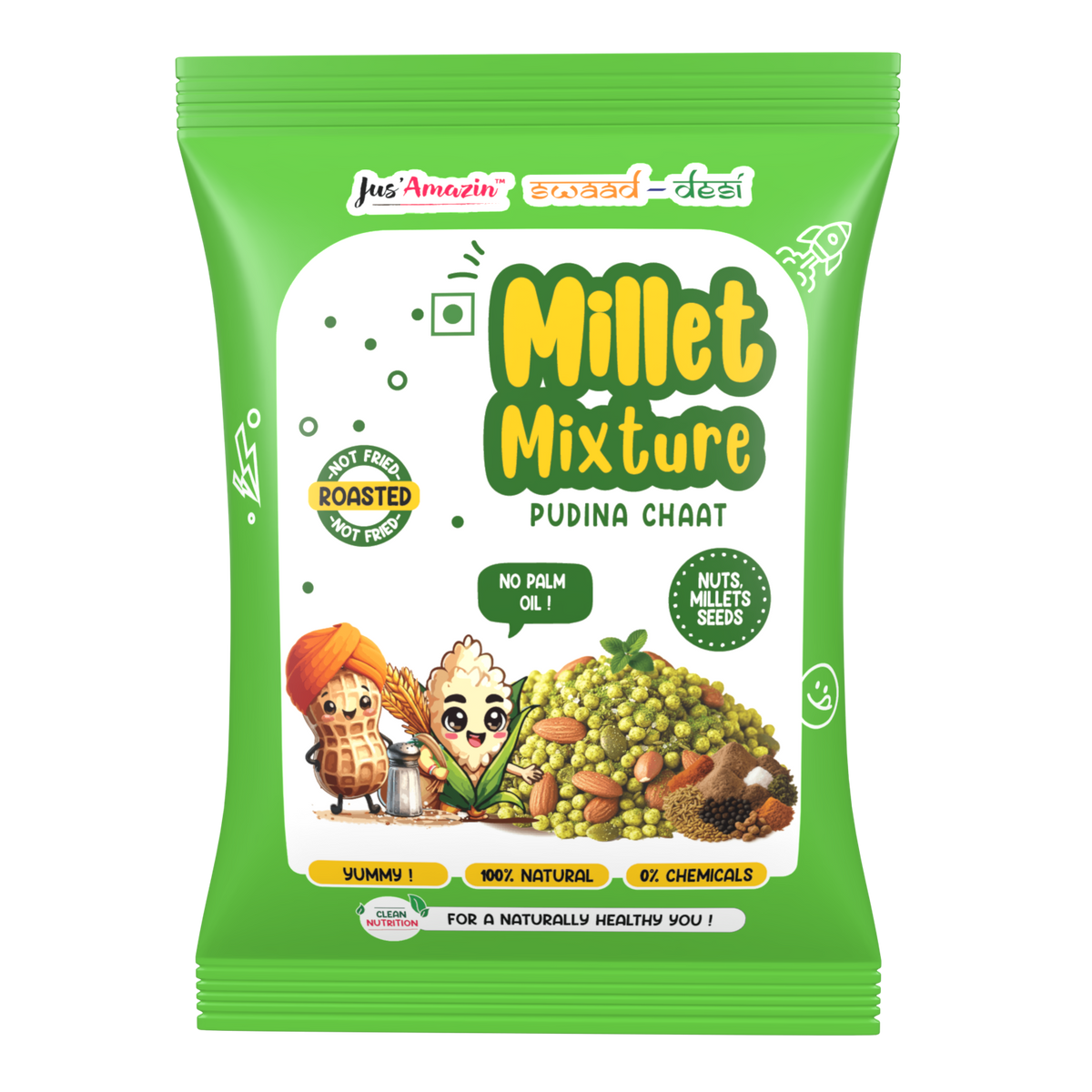 Jus Amazin Millet Mixture Pudina Chat | Gluten-free Protein-Rich Snack