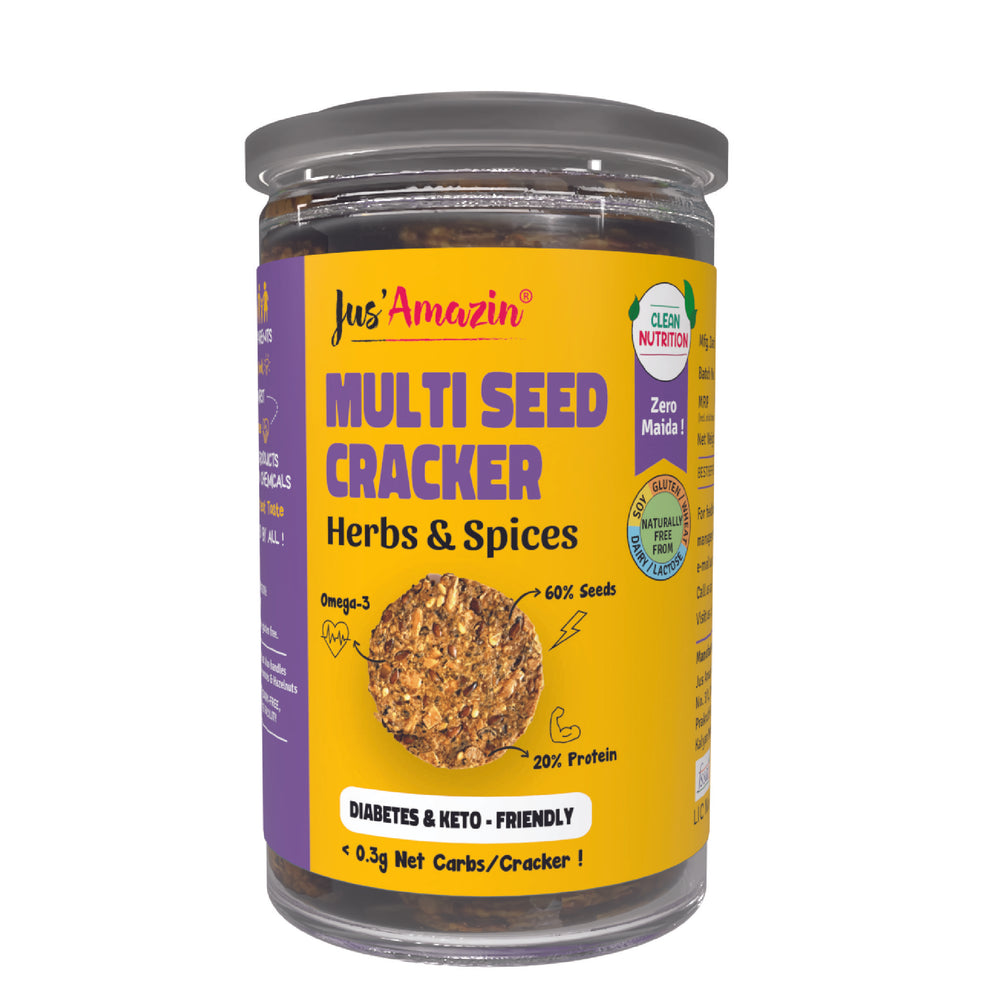 
                  
                    Jus Amazin Multi Seed Cracker – Italian Herb Flavour 120g
                  
                