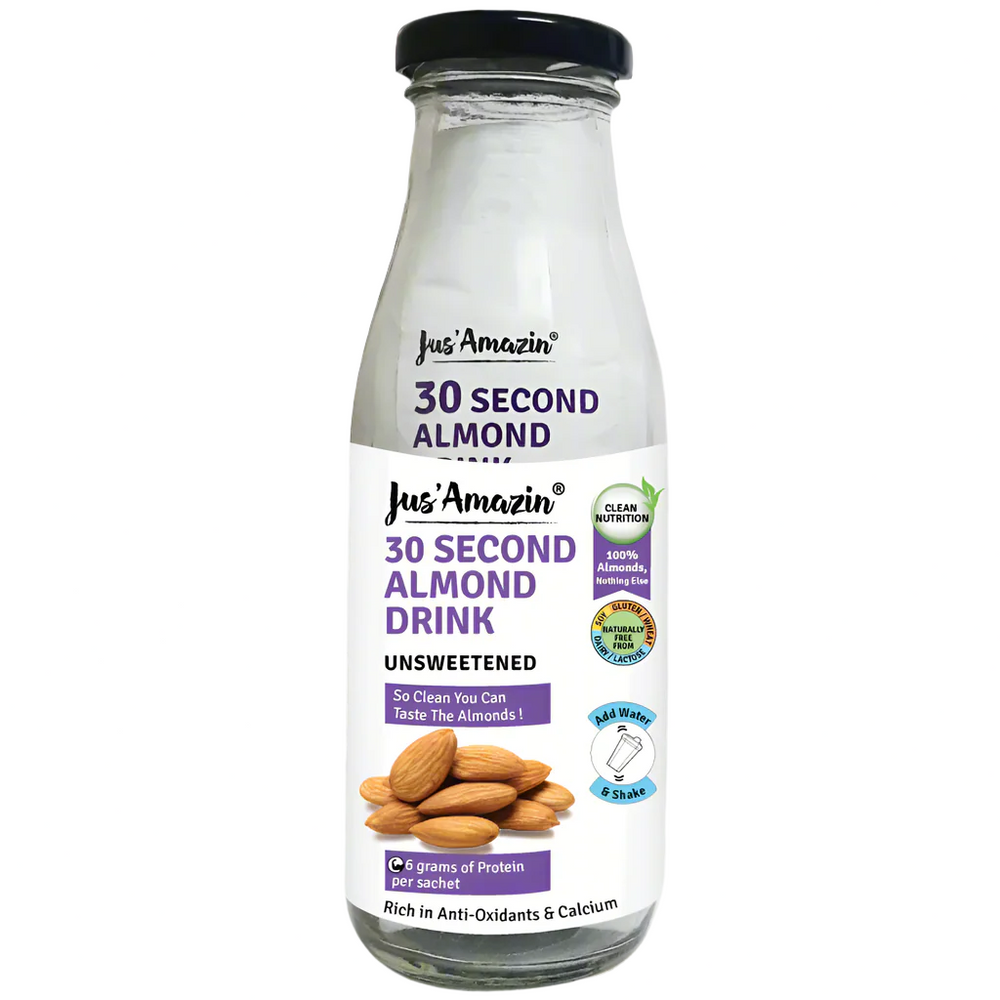 30-Second Almond Drink Unsweetened (5 X 25g sachets) | 6g Protein Per Serving | With Bottle