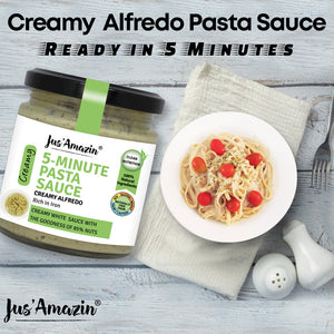 5-Minute Pasta Sauce - Creamy Alfredo (200g) | Only 5 Ingredients, 100% Natural | 85% Nuts | Zero Additives | Vegan & Dairy Free