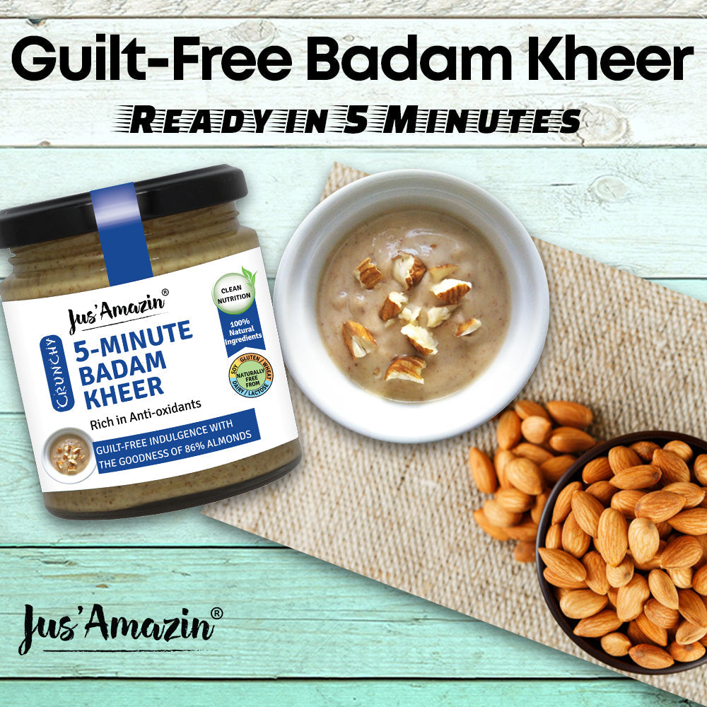 
                
                    Load image into Gallery viewer, 5-Minute Badam Kheer (200g) | Only 4 Ingredients, 100% Natural | 86% Almonds | Zero Additives | Vegan &amp;amp; Dairy Free
                
            