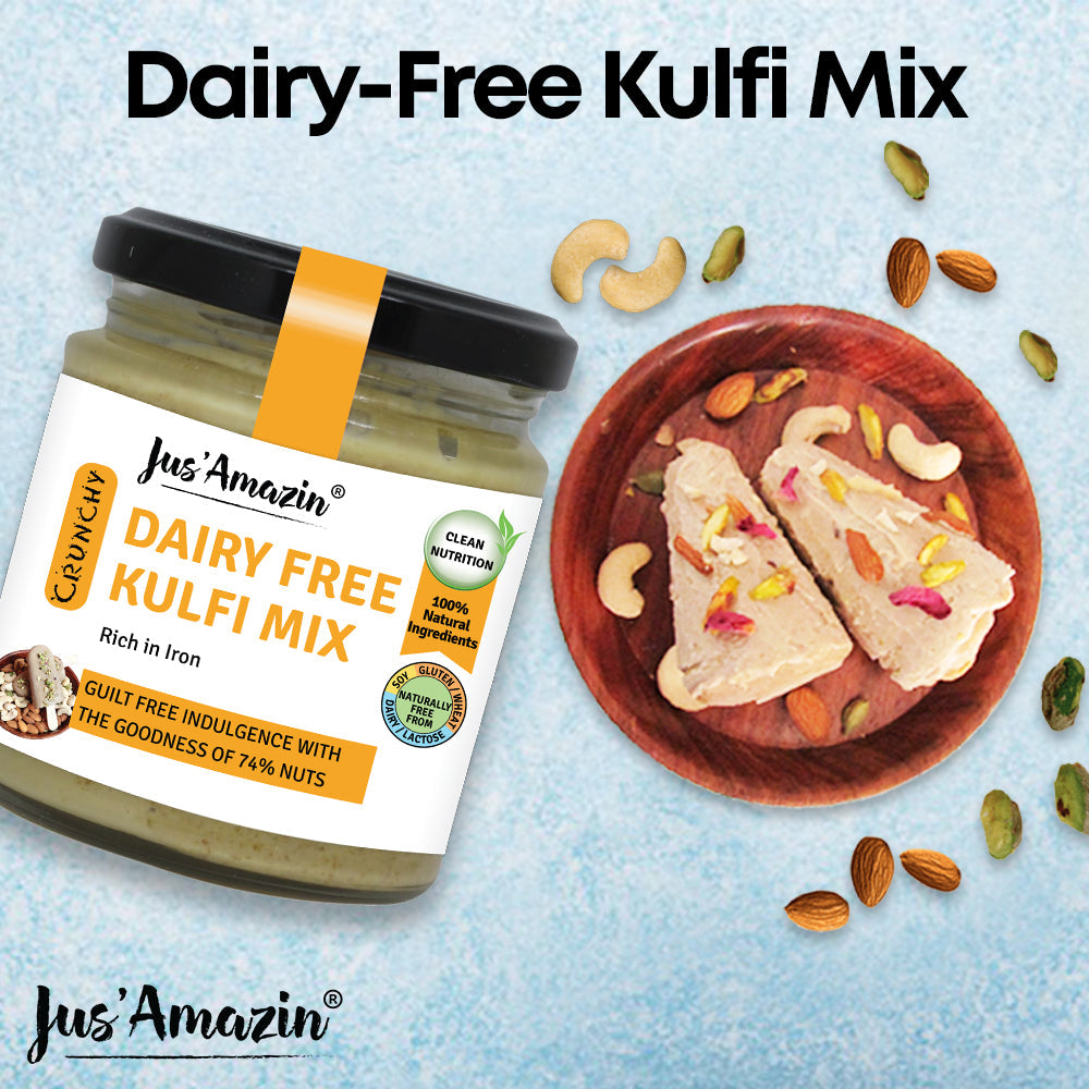 
                  
                    Dairy-Free Kulfi Mix (200g Glass Jar) | Only 5 Ingredients, 100% Natural | 74% Nuts | Zero Additives | Vegan & Dairy Free
                  
                