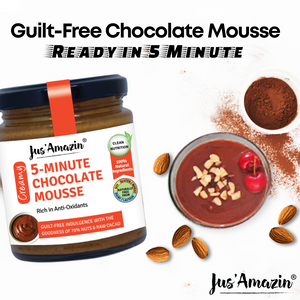 5-Minute Chocolate Mousse (200g) | Only 5 Ingredients, 100% Natural | 70% Nuts & Raw Cacao| Zero Additives | Vegan & Dairy Free