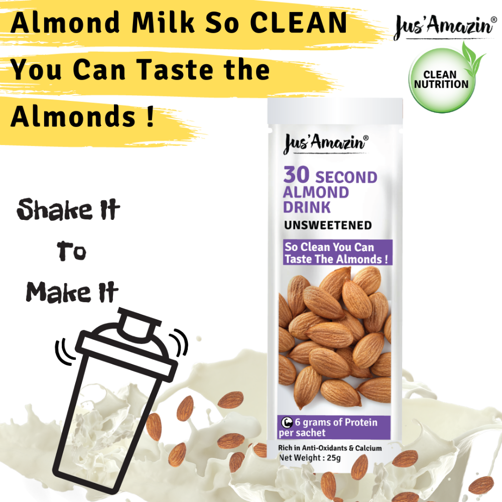 
                  
                    30-Second Almond Drink Unsweetened (5 X 25g sachets) | 6g Protein Per Serving | With Bottle
                  
                