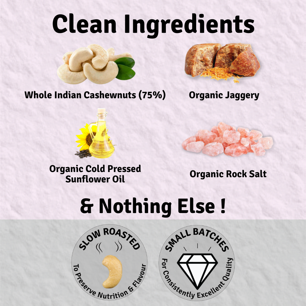
                  
                    Cashewnut Butter Salted Caramel (200 g Glass Jar) | Cashewnut, Organic Jaggery & Organic Rock Salt
                  
                