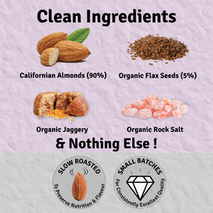Almond Butter with Crunchy Whole Flax Seeds (Rich in Omega-3) - 125 g