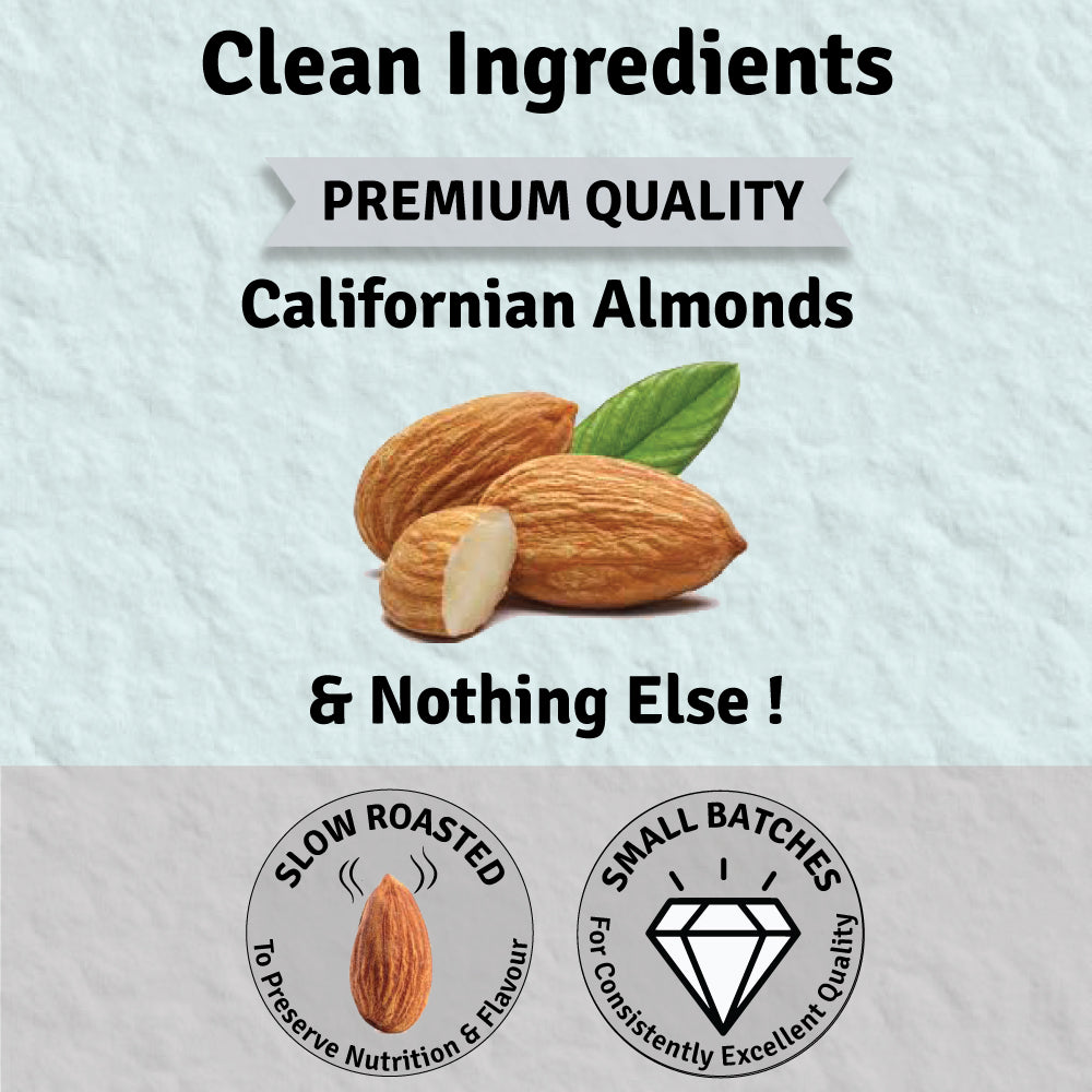 Crunchy Almond Butter - Unsweetened | 25.5% Protein | 100% Almonds | 100% Natural - 200 g
