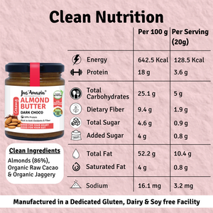Almond Butter Dark Choco with Anti-oxidant Rich Organic Raw Cacao & Jaggery - 200 g