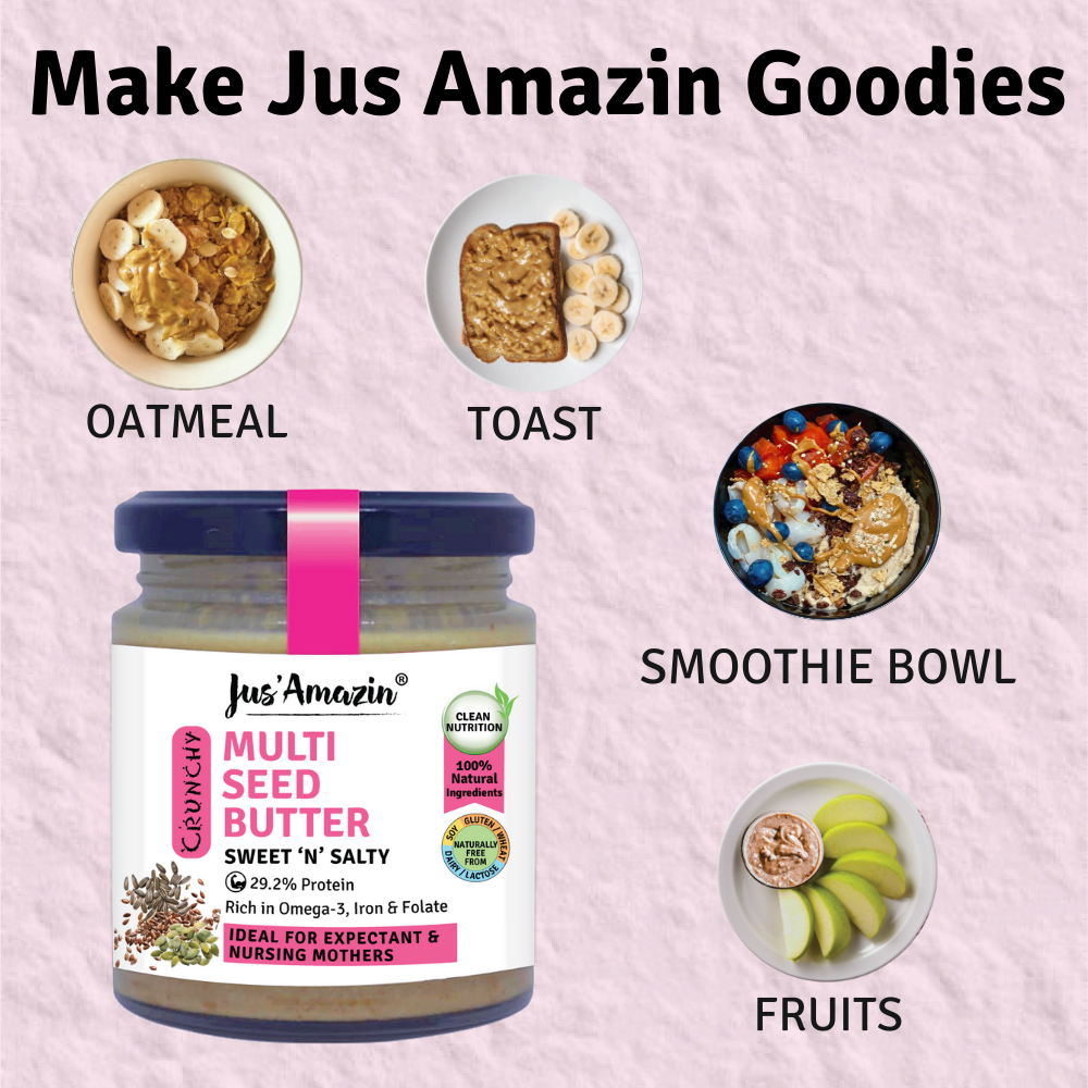 Multi seed Butter | Flax, Sunflower,Pumpkin & Watermelon Seeds (200g Glass Jar)