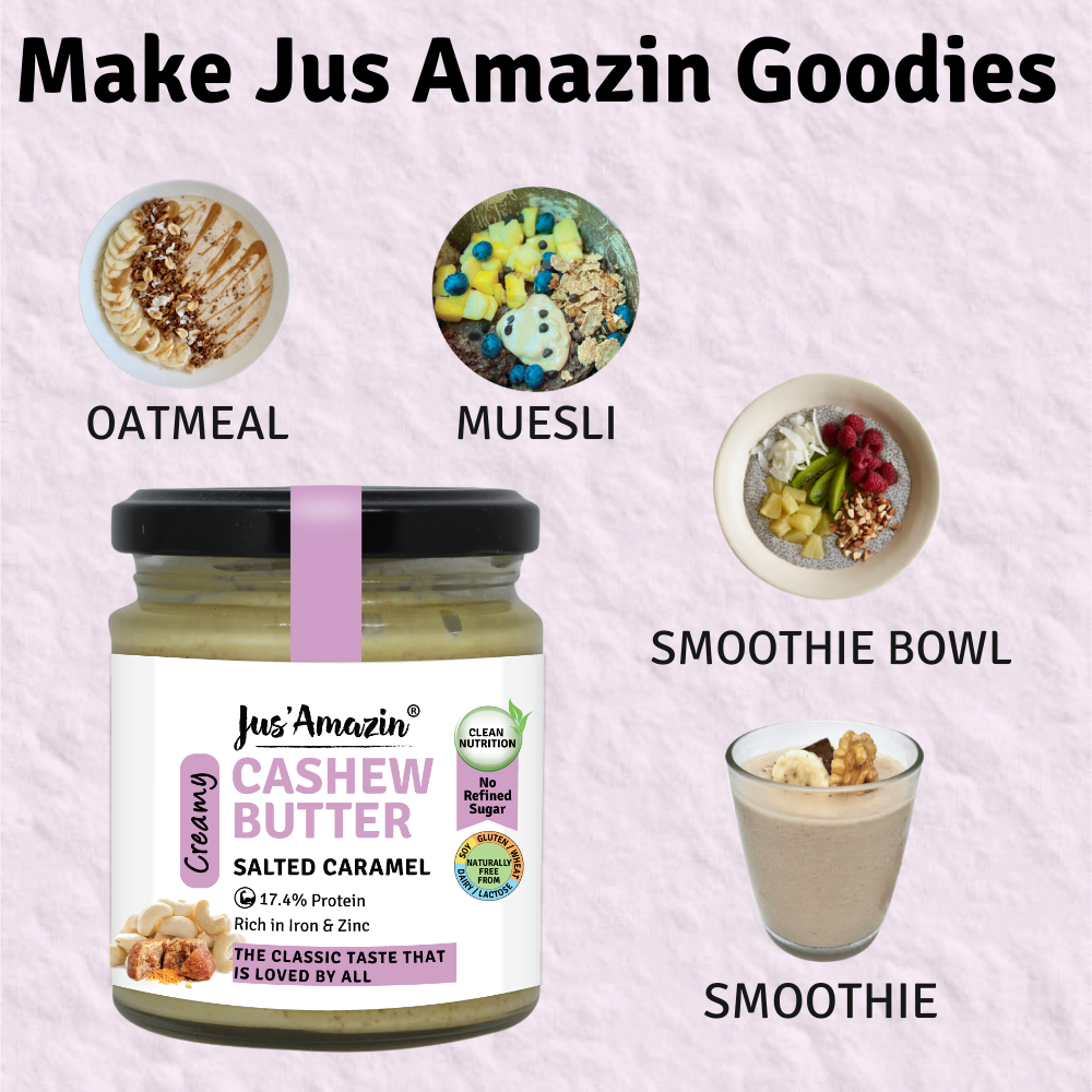 
                  
                    Cashewnut Butter Salted Caramel (200 g Glass Jar) | Cashewnut, Organic Jaggery & Organic Rock Salt
                  
                