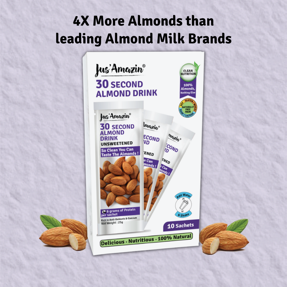 
                  
                    30-Second Almond Drink Unsweetened (10 X 25g sachets) | 6g Protein Per Serving
                  
                