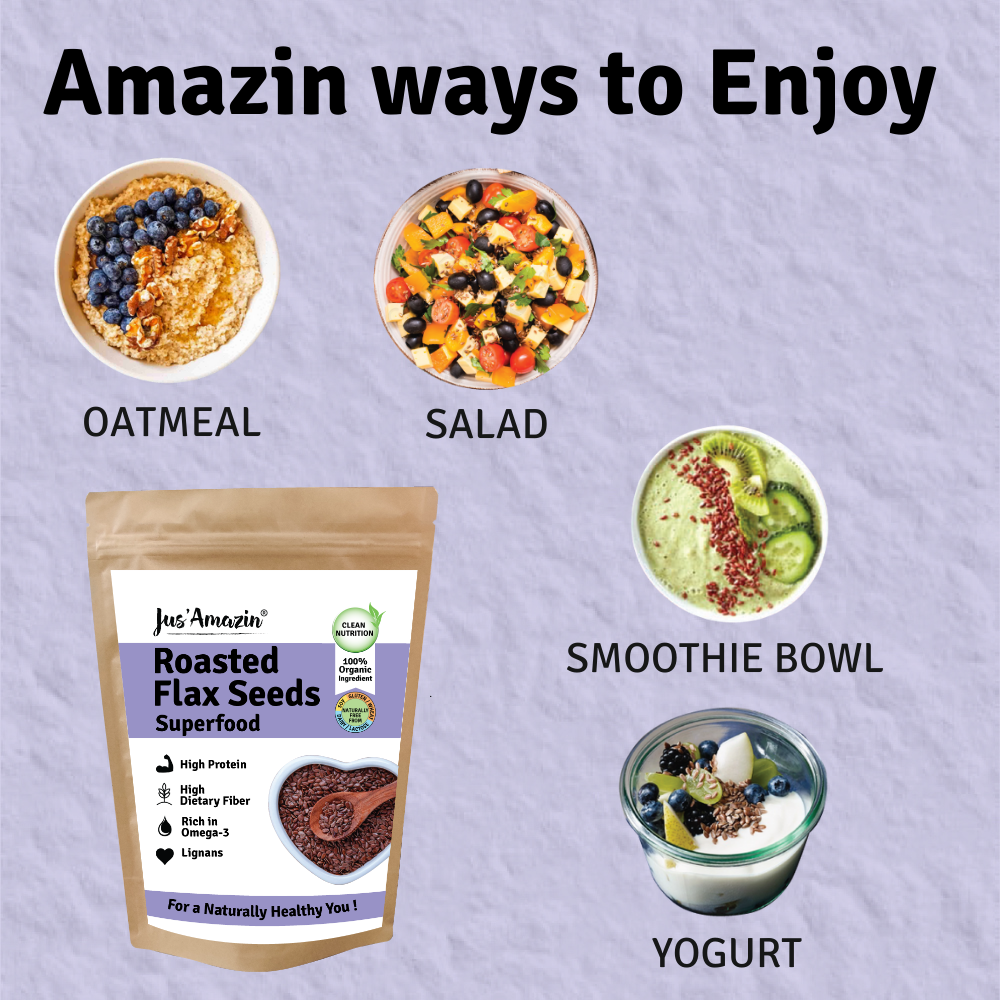 Roasted Organic Flax Seeds - 250 g