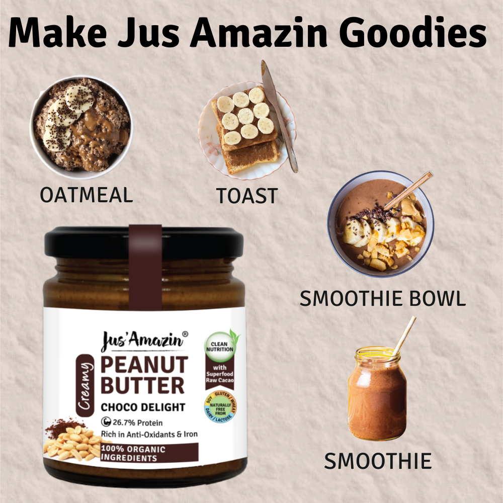 Organic Peanut Butter Choco Delight With Anti-Oxidant Rich Organic Cacao - 125 g